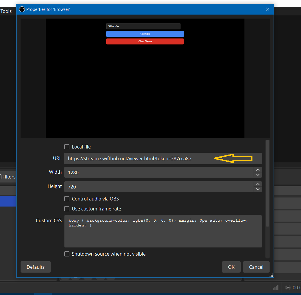 stream obs browser selection
