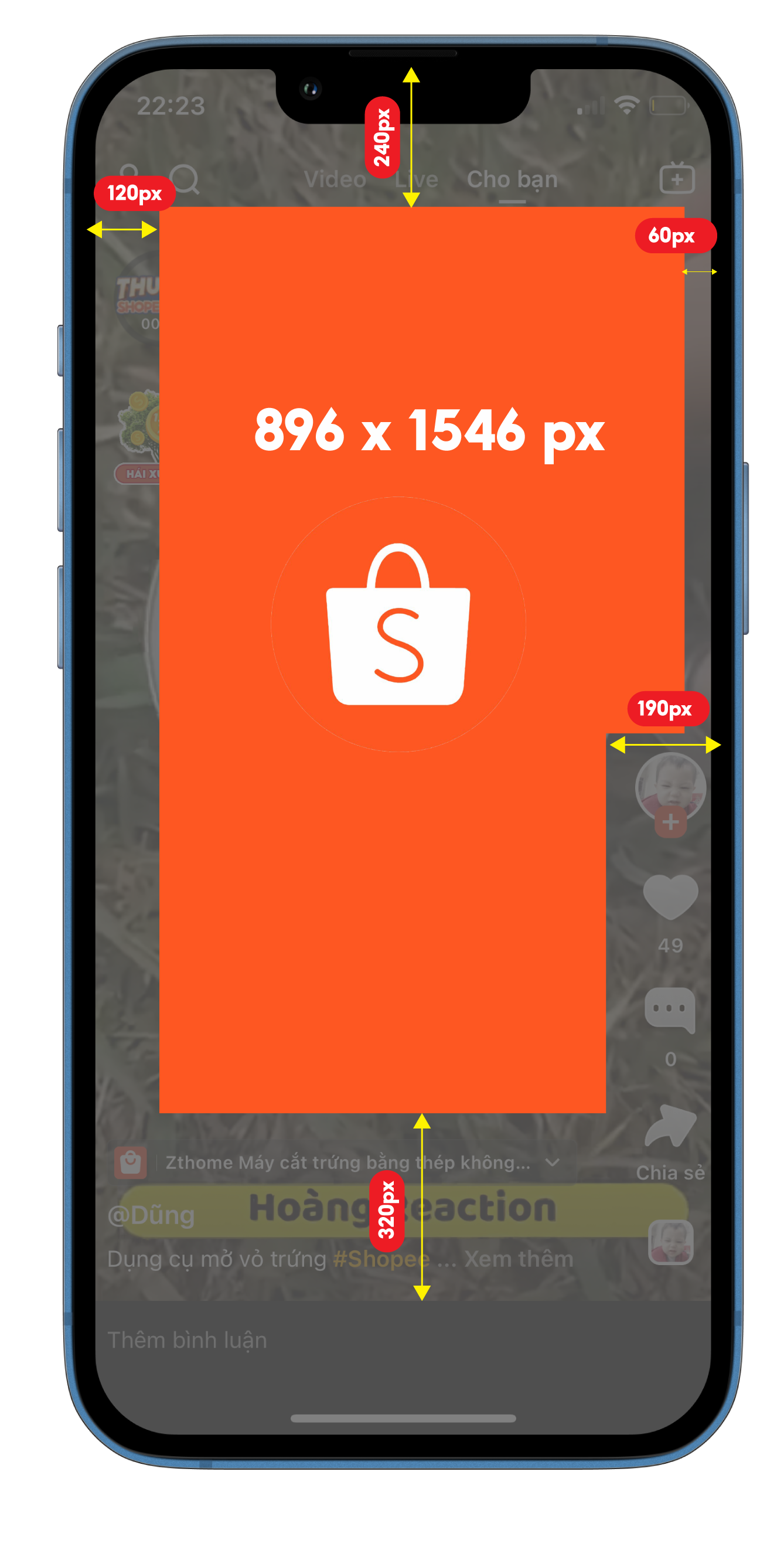Shopee video template safe zone guide