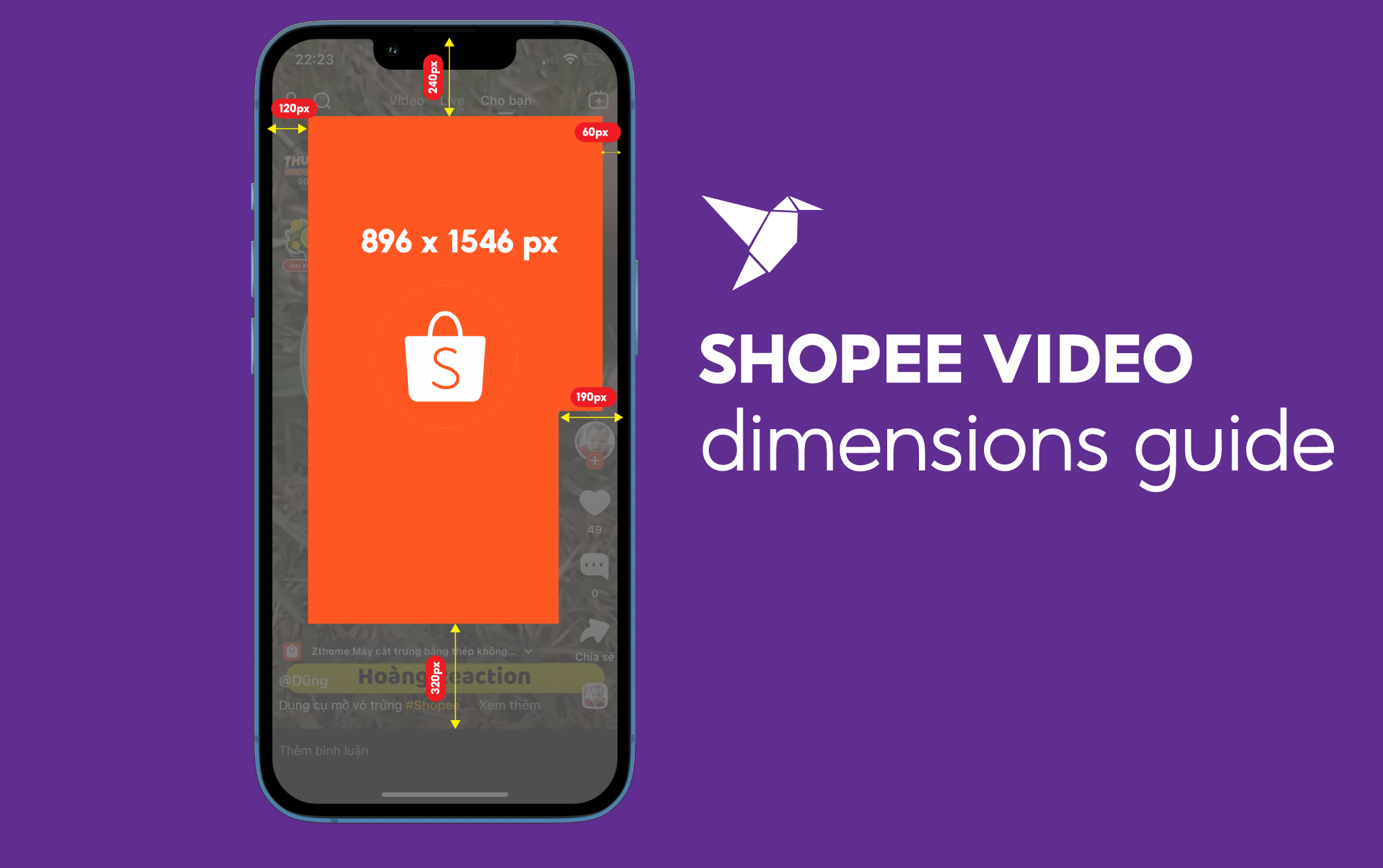 Shopee video dimension guides