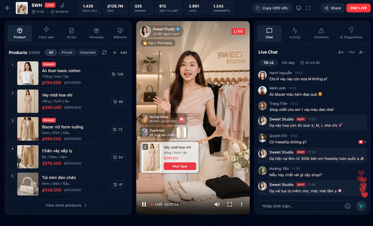 shopee livestream obs